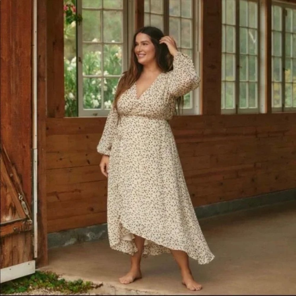 Christy Dawn Bergen Wrap Floral Long Sleeve Dress Extended Autumn Breeze NWT